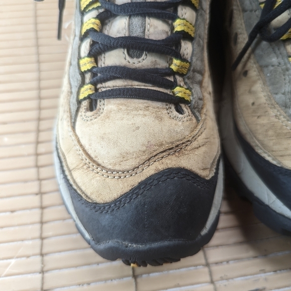 Merrell Men's Brown Pulse Birch/ Yellow Leather Hiking Performance Shoes Size US - Picture 9 of 12